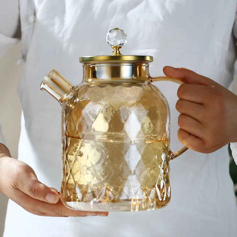 Glass Tea Kettle With Bamboo Lid