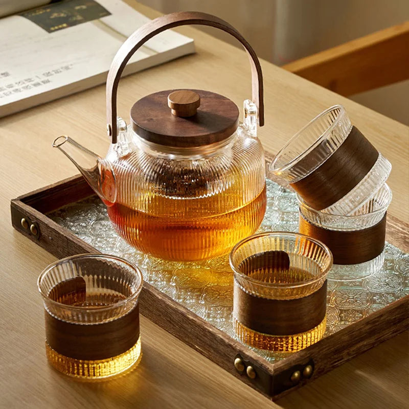 Tea Set Wooden Handle